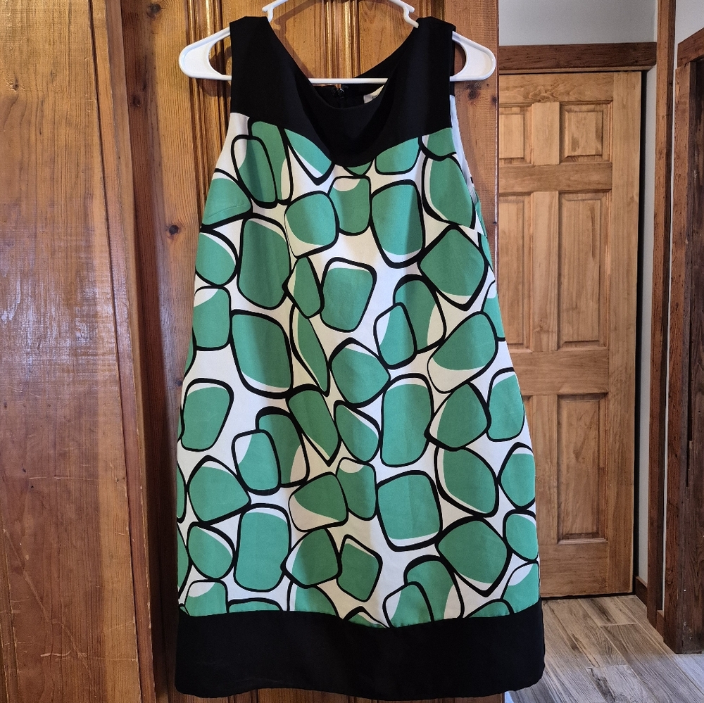 🌿5/$25 Dress Barn Retro Green Womens Size 14 Dress